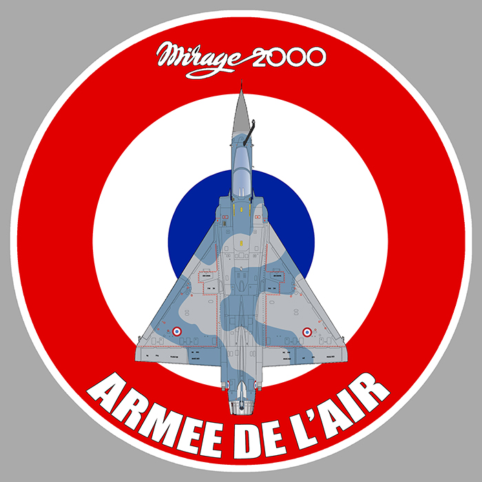 Sticker COCARDE ARMÉE DE L'AIR MIRAGE 2000 : Couleur Course