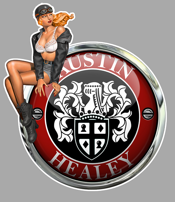 Sticker PINUP AUSTIN HEALEY : Couleur Course