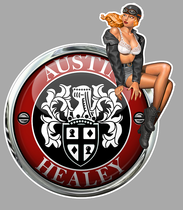 Sticker PINUP AUSTIN HEALEY : Couleur Course
