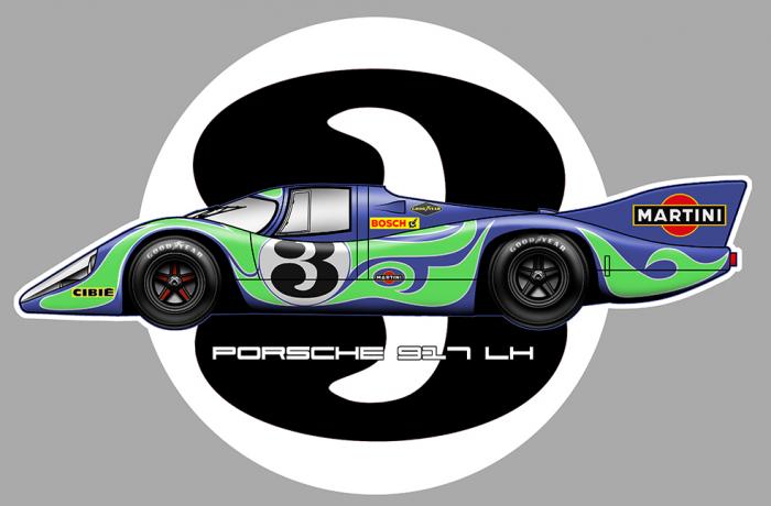 Sticker PORSCHE 917 #3 LM70 : Couleur Course