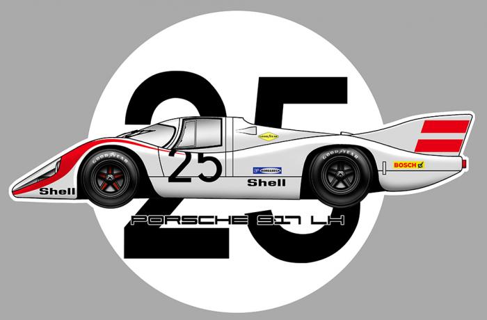 Sticker PORSCHE 917 #25 LM70 : Couleur Course