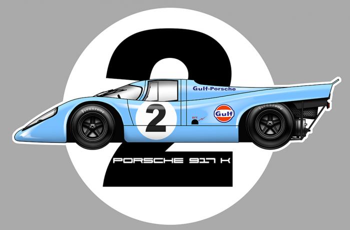 Sticker PORSCHE 917K #2  : Couleur Course