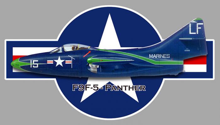 Sticker F9F PANTHER  : Couleur Course