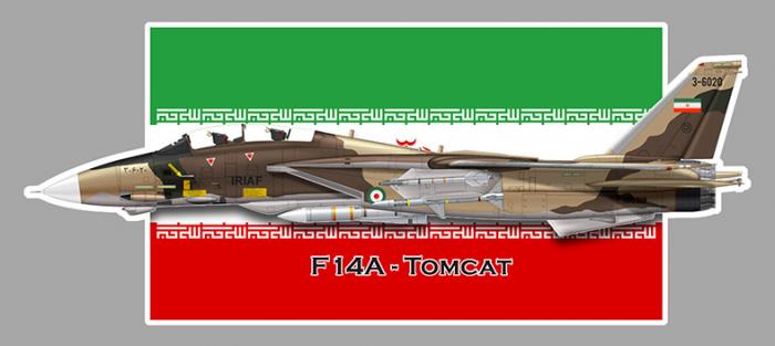 Sticker F14 TOMCAT IRAN : Couleur Course