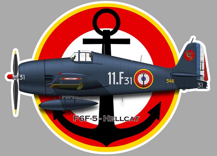 Sticker F6F HELLCAT : Couleur Course
