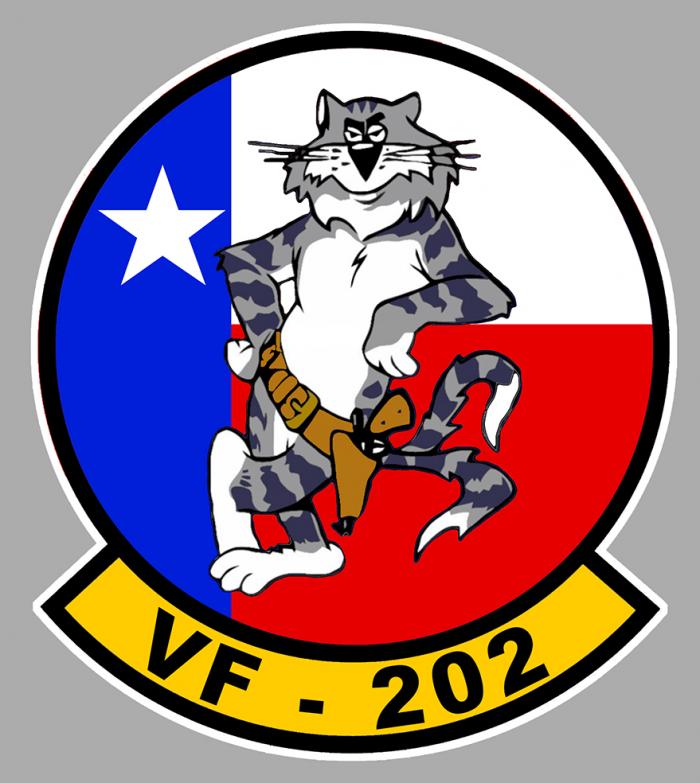 Sticker TOMCAT VF 202 SQUADRON : Couleur Course