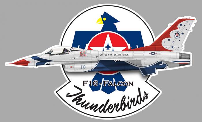 Sticker F16 FIGHTING FALCON THUNDERBIRDS : Couleur Course