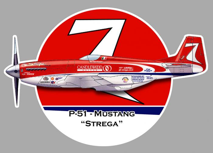 Sticker P-51 MUSTANG STREGA RENO : Couleur Course