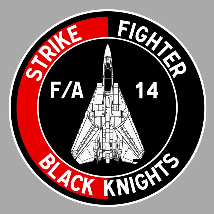 Sticker F14 TOMCAT BLACK KNIGHTS : Couleur Course