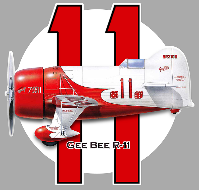 Sticker GEE BEE R11 : Couleur Course