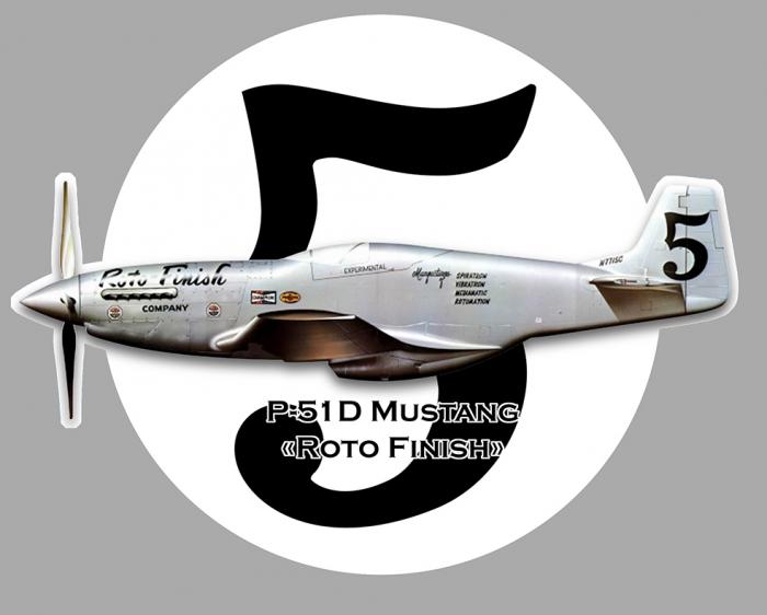 Sticker P-51 D MUSTANG ROTO FINISH RENO : Couleur Course