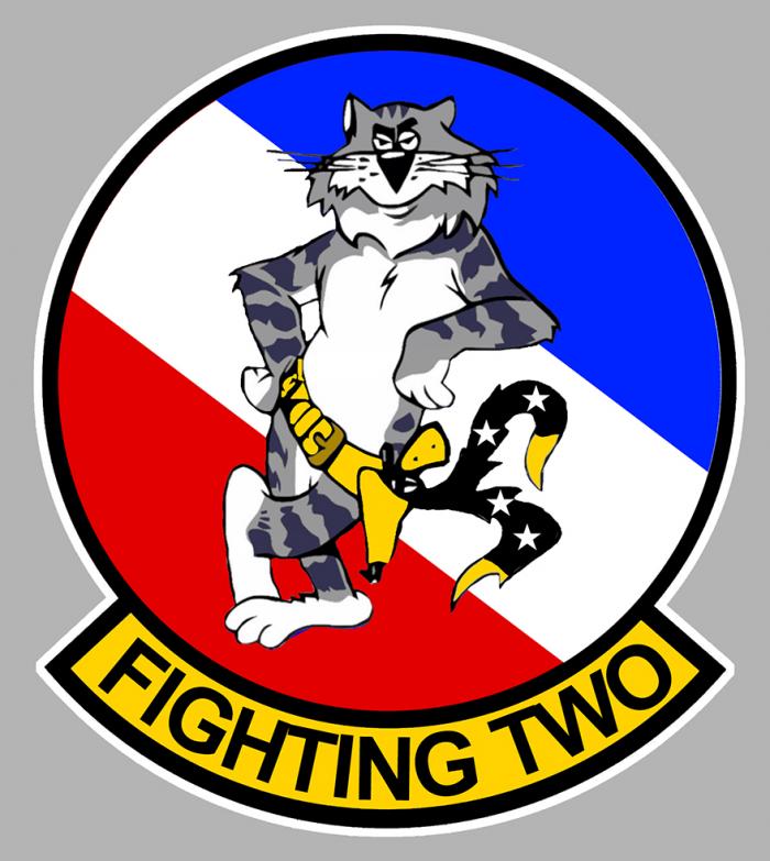 Sticker F14 TOMCAT VF 2 FIGHTING TWO : Couleur Course