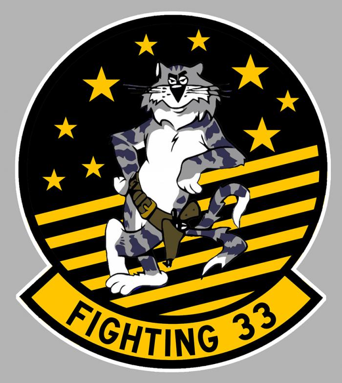 Sticker F14 TOMCAT FIGHTING 33 : Couleur Course