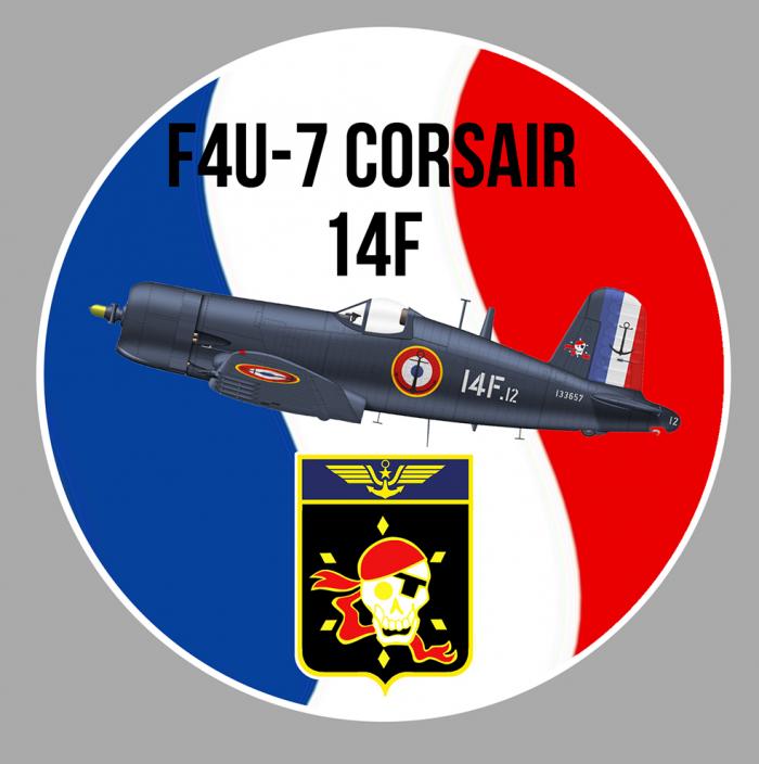 Sticker F4U CORSAIR 14F : Couleur Course