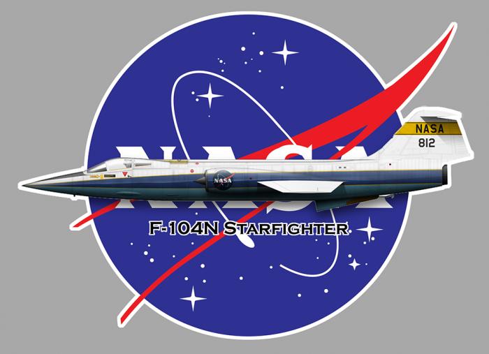 Sticker F104 STARFIGHTER NASA : Couleur Course