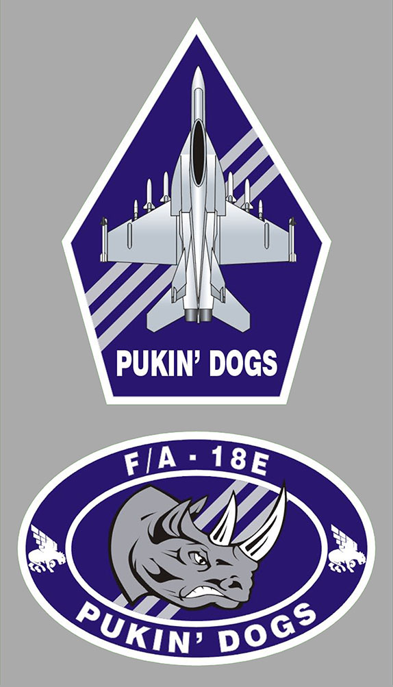 Sticker PUKIN DOGS F18 HORNET : Couleur Course