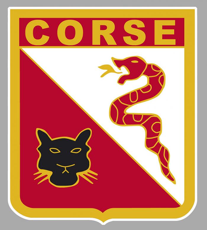 Sticker BLASON EC 3/11 CORSE : Couleur Course