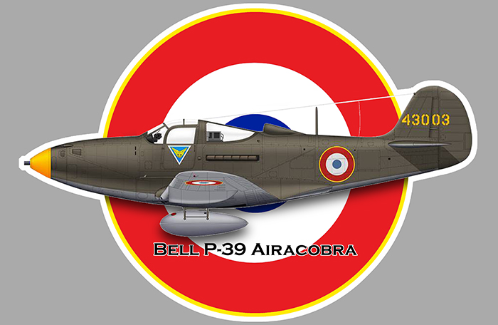 Sticker BELL P-39 AIRACOBRA : Couleur Course
