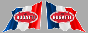 Sticker 2 W BUGATTI DRAPEAUX DAMIERS : Couleur Course