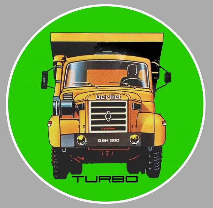 Sticker BERLIET CAMION TURBO : Couleur Course