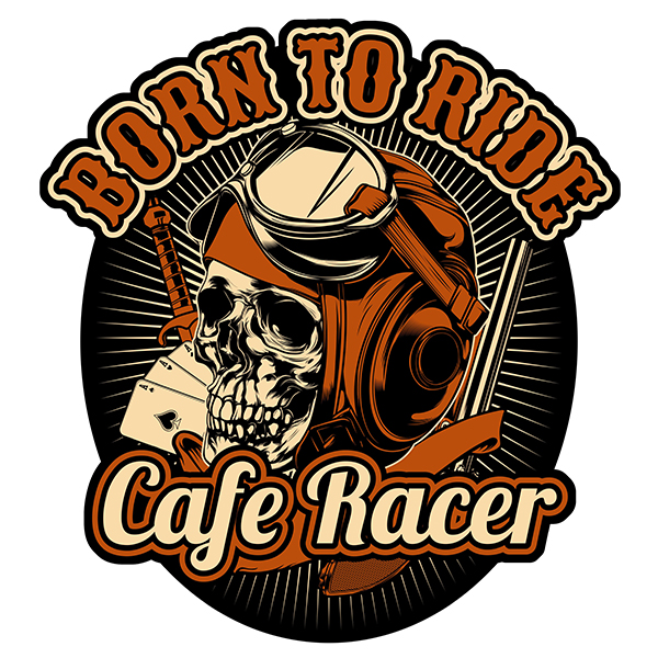 Sticker BORN TO RIDE CAFE RACER : Couleur Course