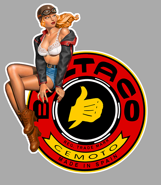 Sticker PINUP BULTACO : Couleur Course