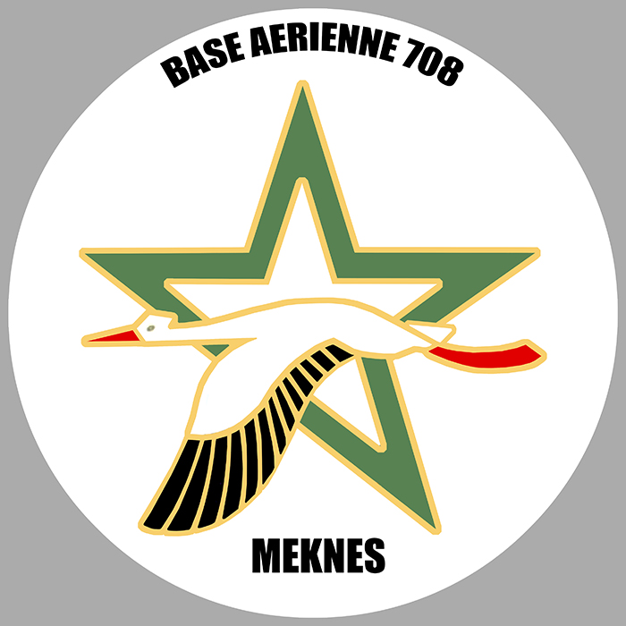 Sticker BASE AERIENNE 708 MEKNES : Couleur Course