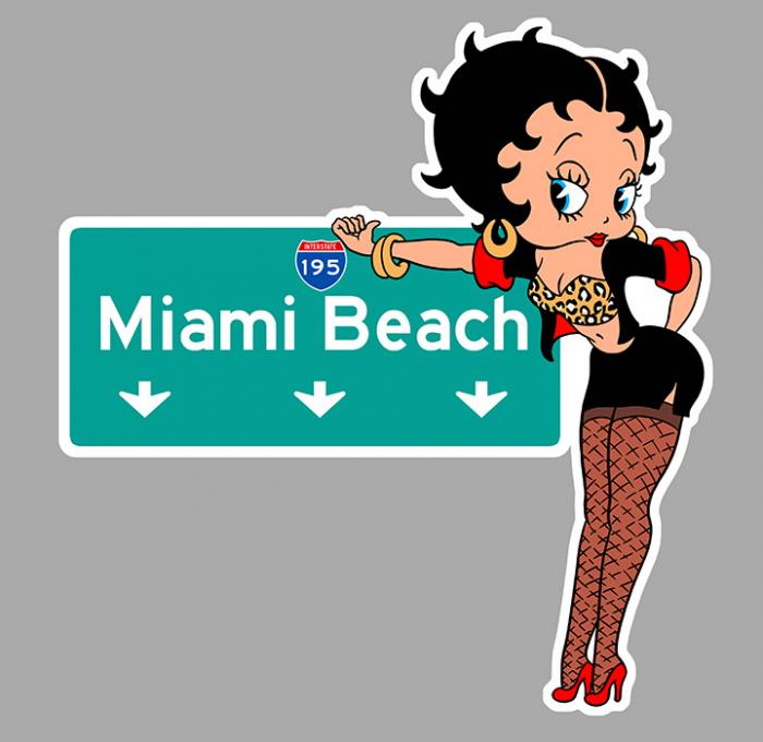 Sticker MIAMI AUTO STOP BETTY BOOP : Couleur Course