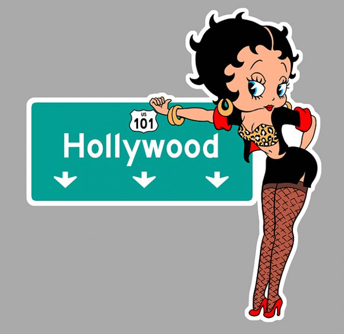 Sticker HOLLYWOOD AUTO STOP BETTY BOOP : Couleur Course