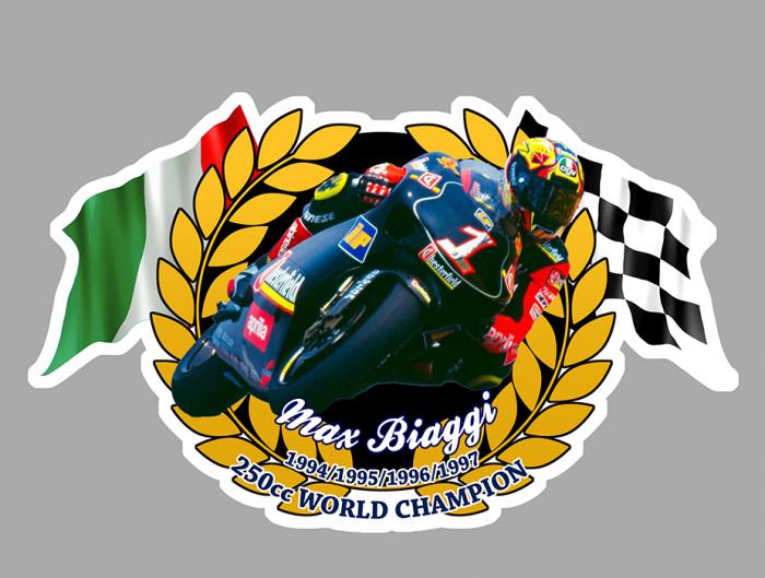 Sticker MAX BIAGGI WORLD CHAMPION : Couleur Course