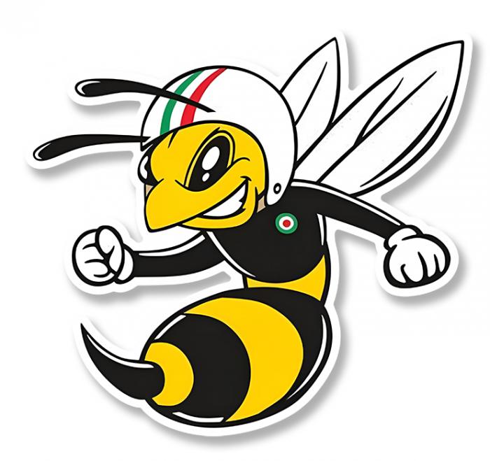 Sticker GUEPE FRELON VESPA HORNET : Couleur Course