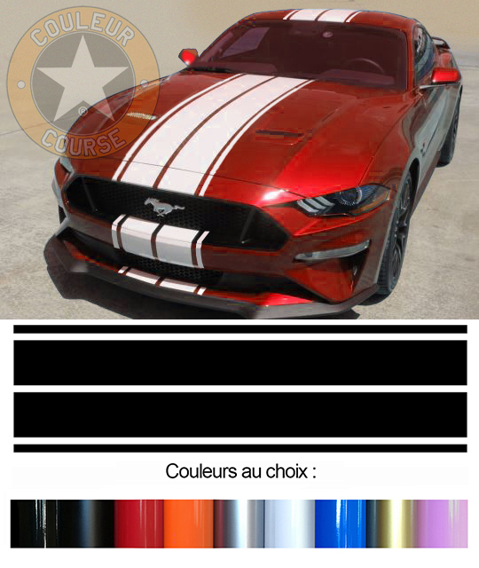 Sticker BANDES FORD MUSTANG : Couleur Course