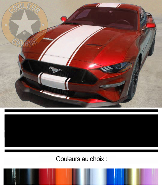 Sticker BANDES FORD MUSTANG : Couleur Course