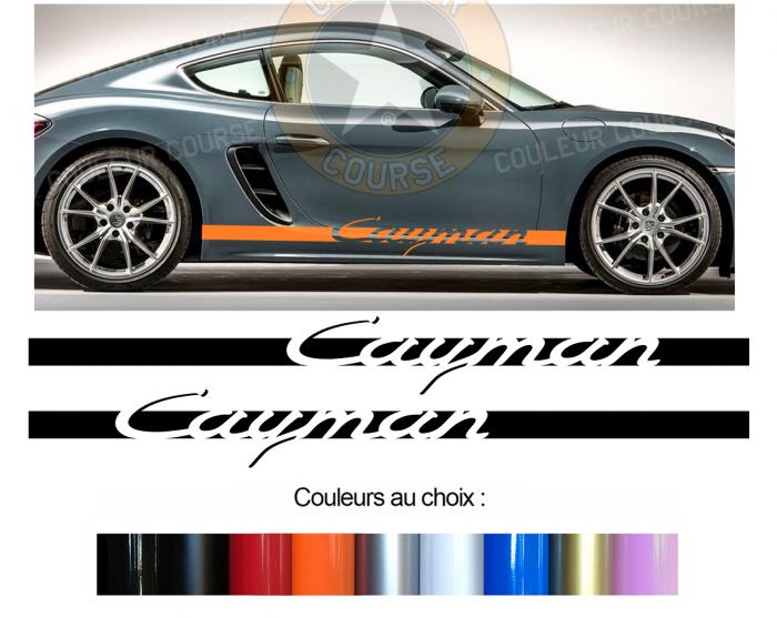 Sticker BANDES PORSCHE CAYMAN  : Couleur Course