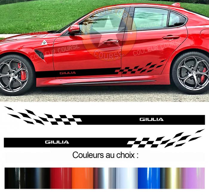 Sticker BANDES ALFA ROMEO GIULIA : Couleur Course