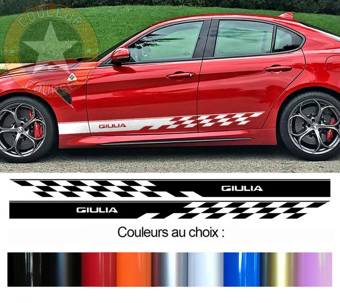 Sticker BANDES ALFA ROMEO GIULIA : Couleur Course