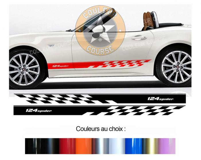 Sticker BANDES FIAT 124 S SPIDER : Couleur Course