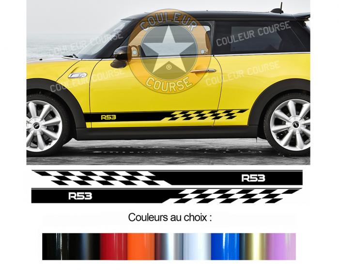 Sticker BANDES MINI COOPER R53 : Couleur Course