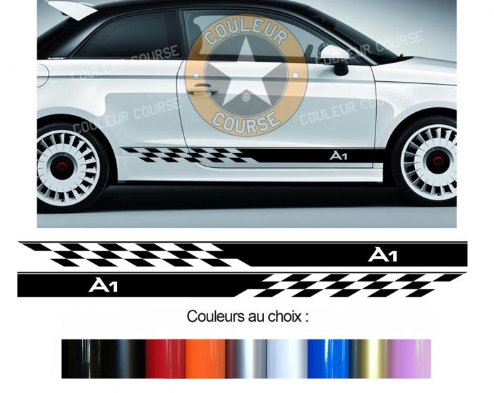 Sticker BANDES AUDI A1 : Couleur Course