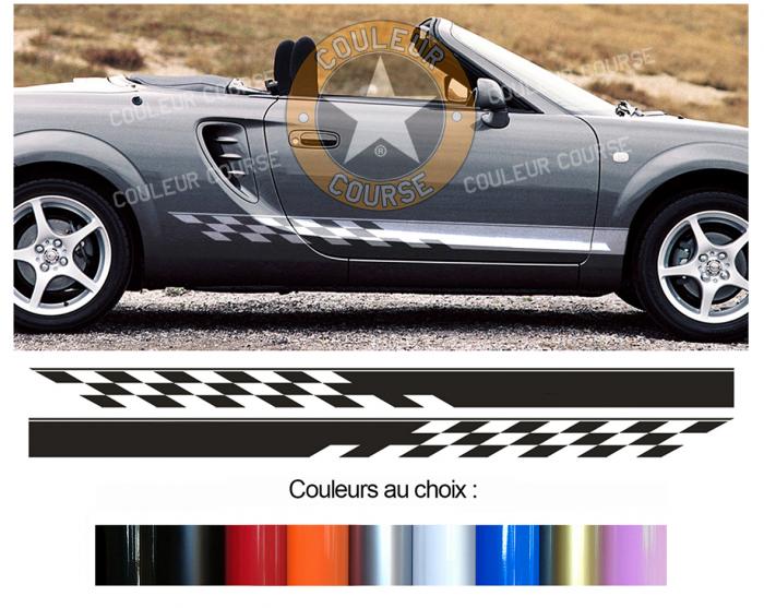 Sticker BANDES TOYOTA MRS MR : Couleur Course