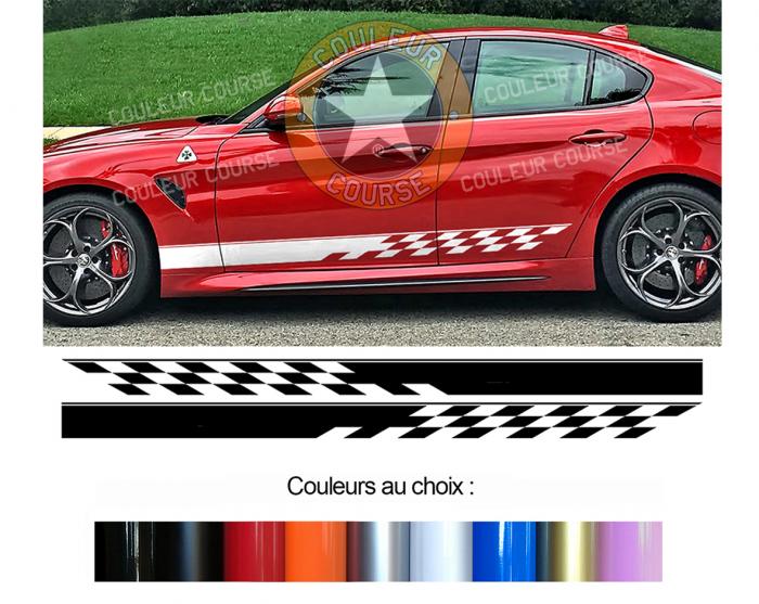 Sticker BANDES ALFA ROMEO GIULIA : Couleur Course