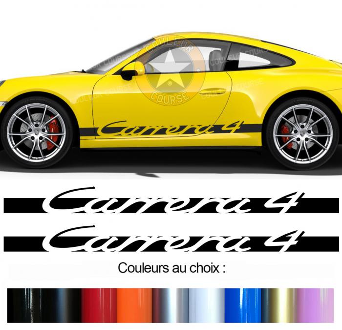 Sticker BANDES PORSCHE 911 964 993 996 997 CARRERA 4 : Couleur Course