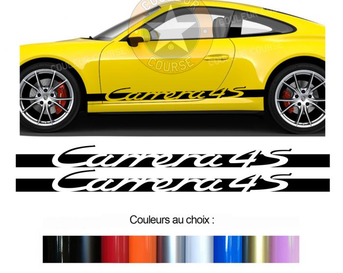 Sticker BANDES PORSCHE 911 964 993 996 997 CARRERA 4S : Couleur Course