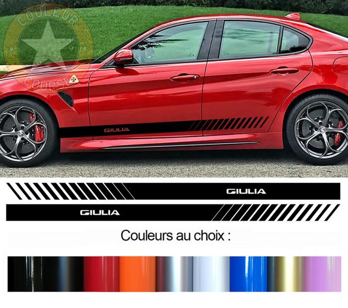 Sticker BANDES ALFA ROMEO GIULIA : Couleur Course