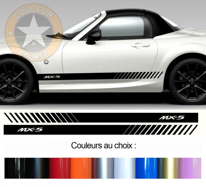 Sticker BANDES MAZDA MX5 MIATA : Couleur Course