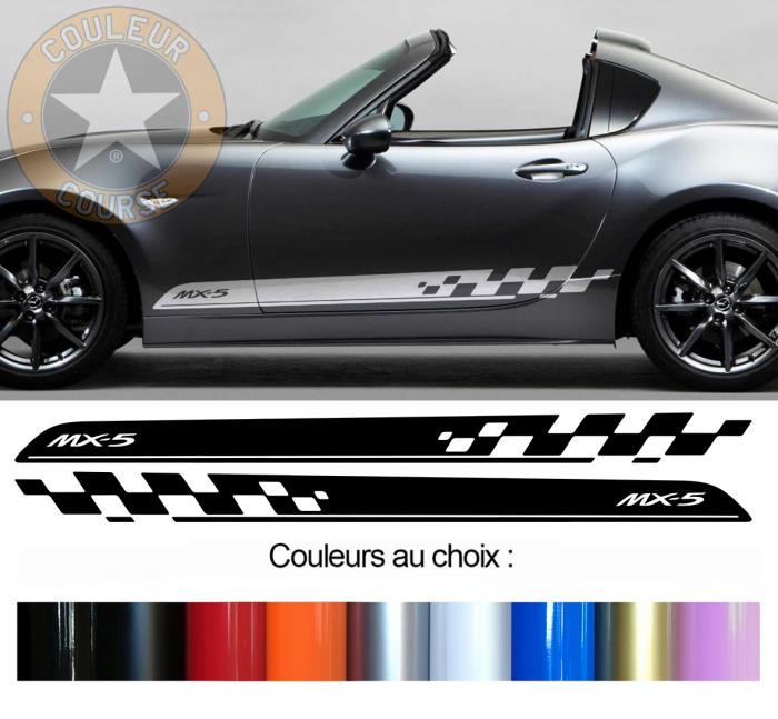 Sticker BANDES MAZDA MX5 MIATA : Couleur Course