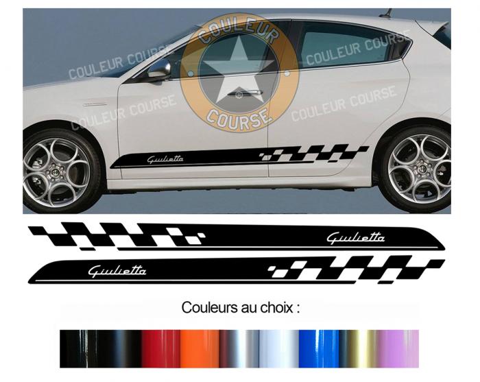 Sticker BANDES ALFA ROMEO GIULIETTA : Couleur Course