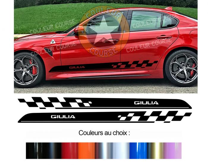 Sticker BANDES ALFA ROMEO GIULIA : Couleur Course