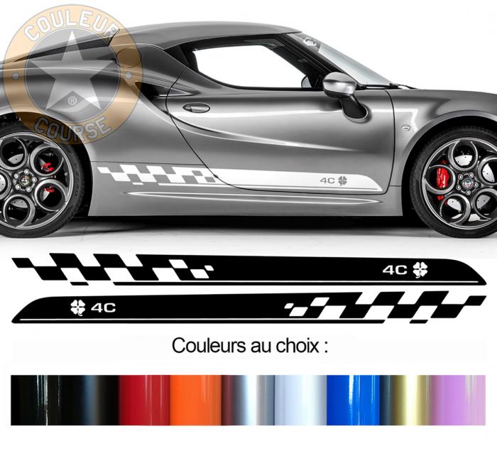 Sticker BANDES ALFA ROMEO 4C : Couleur Course