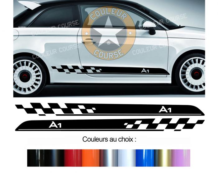 Sticker BANDES AUDI A1 : Couleur Course